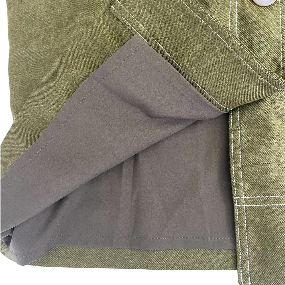 J.Crew Linen Blend Button Front A-Line Skirt Green Sz 6T Classic Preppy Chic - Picture 7 of 13